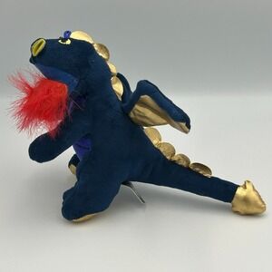 Bow Wow Pet Dog Toy‎ Dragon Blue Squeaks Cuddle Toss Fetch Crinkle Happy Dog Fun